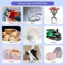 B7000 透明珠宝胶水，防水柔性粘合剂，细尖，适用于金属、玻璃、织物、水钻、手机和鞋子维修、DIY工艺品和珠宝制作。 - 透明 - 查看 8