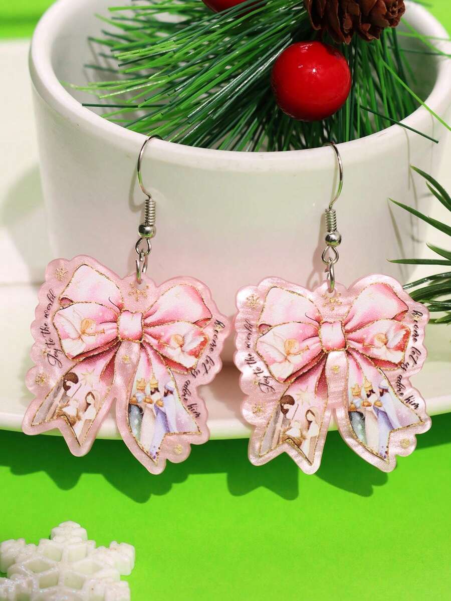 زوج أنيق من أقراط الفراشة البلاستيكية، تصميم إبداعي وفريد، مجوهرات هدية عيد للنساء