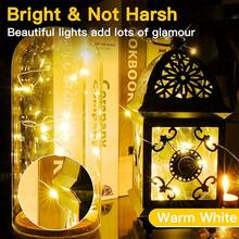 LED Fairy Lights Battery Operated, Rechargeable Fairy Lights, Mini LED String Lights For Bedroom, Christmas Decorations, Wedding, Centerpiece Table Decor - Warm White - View 7