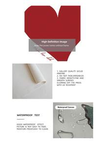 1/3件套无框红色爱心卧室艺术画，现代简约情侣装饰画，情人节画廊墙系列，可爱爱情图案，适用于卧室、宿舍和客厅 | 完美情人节礼物，兼具学院风 - 彩色 - 查看 9