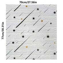 15 paneles de pared de vinilo 3D, papel tapiz de espuma con patrón de ladrillo autoadhesivo e impermeable - Paquete suave de fácil instalación para decoración del hogar