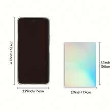 50pcs Rainbow Holographic Stickers, 2.9*4.1 Inches, Shiny Transparent Holographic Film, Self-Adhesive Vinyl Stickers, Back To School, School Supplies - Rainbow - View 3