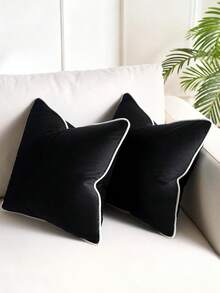 Juego de 2 fundas de cojín decorativas de terciopelo rojo y verde de 18x18 pulgadas, fundas de cojín de acento neutras suaves con textura vintage para el sofá de la granja, decoración del hogar lujosa, decoración navideña, regalos navideños, regreso a la escuela, útiles escolares (SIN RELLENO)