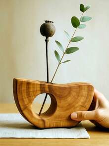 1 Stück Dekorationsfigur im natürlichen Stil für den Außenbereich, moderne Gartenskulptur mit Holzmaserung-Optik, Terrassen-/Garten-/Balkon-Dekoration für Zuhause & als Geschenk - Verschiedenfarbig - Übersicht 4