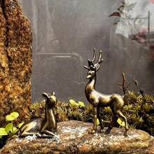 2 pièces Figurines de cerf vintage en laiton - Décoration mini élégante, convient pour la maison, le mobilier et la conception de paysage, avec un charme rustique et un effet vieilli - Parfait pour ajouter à n'importe quelle pièce - Multicolore - Voir 7