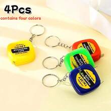 1/4/5/6/8/10 件装钥匙扣卷尺迷你测量卷尺功能性口袋卷尺可伸缩公制英制建筑派对礼品生日日常使用，小型卷尺钥匙扣功能性迷你可伸缩测量卷尺，礼品，1米/3英尺，4种颜色 - 多色 - 查看 17