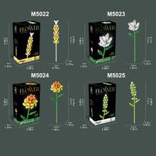 1件逼真永生花积木，单朵玫瑰花拼图玩具桌面摆件，适合桌面装饰、手工消遣，满足拼图爱好者和装饰需求 - 彩色 - 查看 9