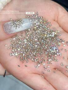100pcs Rhombus Diamond Rhinestone Nail Art Decorations, Mini Edged Zirconia Nail Jewelry, Exquisite Ice Transparent Flashy Flat Diamonds, Nail Accessories Nails - Multicolor - View 9