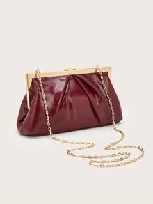 Pleated Cloud Clutch Bag For Woman, Niche Design Versatile Dinner Bag, Chain Shoulder Messenger Bag, Simple Solid Color Wallet, Suitable For Parties, Dinners, Weddings, Dating, Shopping