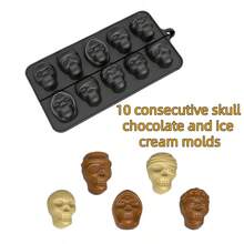 10 Skeleton Brain Cake Molds, Chocolate Molds, Halloween Skull, Silicone Cake Molds, Baking Candy Molds 1pc, - Multicolor - View 10