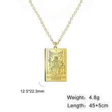 TEAMER Stainless Steel Tarot Cards Necklace Vintage Tarot Jewelry Good Luck Amulet Pendants For Women{Inchcolor_nameinch:InchGold-JUSTICEinch} - 金-JUSTICE - 查看 8