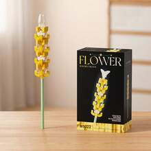 1件逼真永生花积木，单朵玫瑰花拼图玩具桌面摆件，适合桌面装饰、手工消遣，满足拼图爱好者和装饰需求 - 彩色 - 查看 20