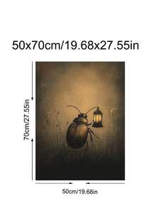 1 Stück Käfer mit Laterne Muster, melancholischer Motte in Samtumhang Muster, Vintage Insekten Poster, Dark Academia Muster, stimmungsvolle Wandkunst, antike Wildblumen, Schlafzimmer Dekoration, Wohnzimmer Dekoration, Studentenwohnheim Dekoration, ideales Geschenk für Freunde, Wandkunst, Wanddekoration, Heimdekoration, Raumdekoration, Leinwandkunst, Poster, Wandkunst mit Rahmen, optionaler Rahmen
