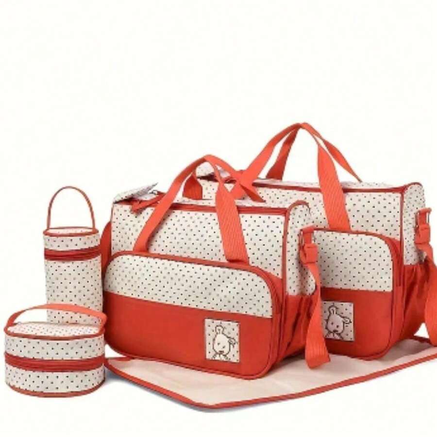 Pañalera bebe - rojo y cafe - Ver 1