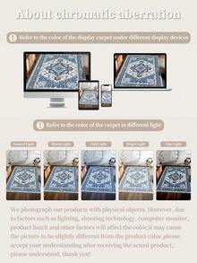 Faux Cashmere Area Rugs For Bedroom, Bohemian Style, Cool Rugs Living Room, 1 Count Home Decor Carpet, Washable Runner Rug, Mat Home Decor For Kitchen, Bathroom, Dining, Fluffy And Simple, Create A Unique, Niche, And Cozy Vibe - Blue - View 11