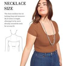 Noessla Layered Long Necklaces For Women Crystal Beaded Statement Necklace Sweater Silver Chain With Gifts Box Jewelry{Inchcolor_nameinch:Inch34-Silverinch} - 34-銀 - 查看 7
