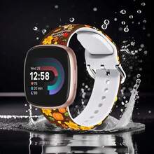 Compatible con la correa del reloj Fitbit Versa 3, Versa 4, Sense, Sense 2, correa de repuesto de silicona con patrón navideño {color_name: Dando las gracias Turquía Café, size_name: Para Versa4/Versa3/Sense2/Sense - Gracias 1givingTurkeyCoffee - Ver 3