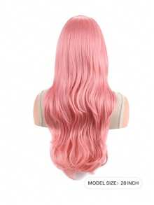 70cm Long Wavy Synthetic Cosplay Wig, Cartoon Style - Pink - View 5