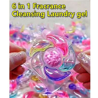 Gói 100/50/30/10 viên, nước giặt 6 trong 1, dạng lỏng đậm đặc, hương hoa oải hương/hoa trà, nước giặt thơm, tẩy vết bẩn mạnh mẽ và bảo vệ màu sắc (Trung bình 50 viên mỗi hộp)