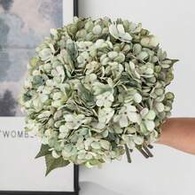1/80PCS Romantic Artificial Hydrangea Flowers Centerpieces Plastic Flowers Silk Bouquet For Home Decor, Wedding Decorations, Fall Decor, Autumn Decor, Room Decor, Kitchen Accessories, Dining Room, Bedroom Decor, Bathroom Accessories, Hotel Party Event Gifts Handheld Flower Arrangement For Valentine's Day Living Room/Table Decoration/Bride's Bouquet/Outdoor Garden - Green - View 6