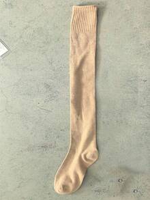 1 Pair Women's Extra Long Over-The-Knee Socks, Black Thigh High Stockings For JK Uniform With Long Boots, Anti-Slip Knee-High Socks For Autumn/Winter