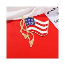 1-4Pcs  Day Badge Pins Brooch For Men Women 4th Of July White Blue Red USA American Flag Lapel Pins American Star Pins Patriotic Brooch Jewelry{Inchcolor_nameinch:InchAmericanFlaginch} - 美國國旗 - 查看 3