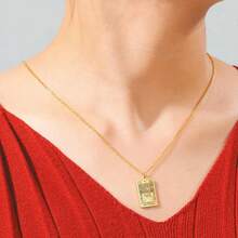 TEAMER Stainless Steel Tarot Cards Necklace Vintage Tarot Jewelry Good Luck Amulet Pendants For Women{Inchcolor_nameinch:InchGold-THELOVERSinch} - 金-THELOVERS - 查看 3