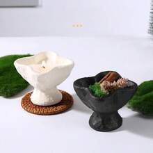 1个禅意风格水泥烛台，无焰香薰蜡烛容器，家居装饰