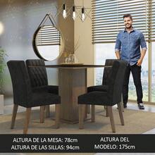 Juego De Comedor Mesa Y 4 Sillas Madesa Oxford Livia Marrón/Negro - Marrón y negro - Ver 10