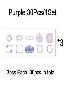 30PCS Pink Lace Edged Notes, Gift Cards, Message Cards, Synthetic Paper, Handwriting Diary Supplies, Scrapbooking Materials, Craft Paper Cards, Thank You Note Stationery Set For Graduation And Back To School Season, 1PC - Multicolor - View 13