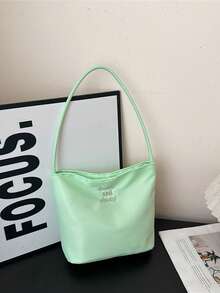 新款女士水桶包，简约休闲百搭手提包，尼龙材质女士单肩包，腋下包 - 彩色 - 查看 14