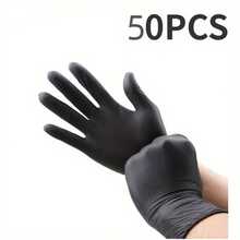 50pcs Disposable Nitrile Gloves, Durable Household Cleaning Gloves, Waterproof Gloves, Suitable For Outdoor Camping, Kitchen Cleaning, Tattoo, Hair Dye, Pets, Beauty, And Cleaning Supplies
