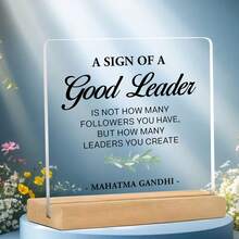 Meilleur cadeau de leadership - Cadeau de remerciement pour le patron/mentor - Plaque de décoration de bureau en acrylique