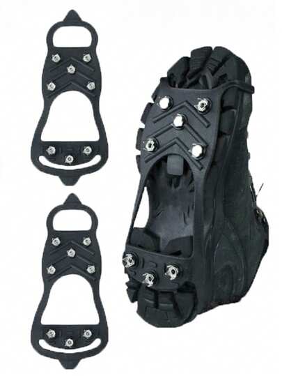 1双防滑鞋套，适用于户外徒步、雪地行走，成人男女通用