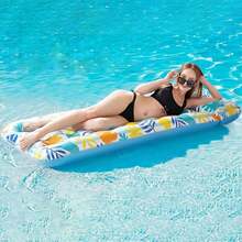Flotador Inflable De La Piscina,Colchón De Aire De La Playa,Hamaca del Agua Conveniente para Los Adultos,Partido De La Piscina,Playa,Al Aire Libre (74 Pulgadas X 34 Pulgadas) (Azul y Amarillo) - 1 - Ver 7