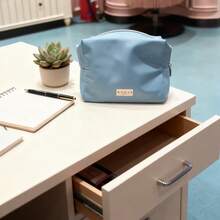 Gucci Organizador de bolsa de maquillaje para mujer, lona azul, gran capacidad, conveniente para llevar, minimalista y elegante, adecuado para uso diario, viajes, escuela, compras, trabajo, estilo versátil, se puede regalar a amigos o familiares, regalo de vacaciones, regalo de aniversario