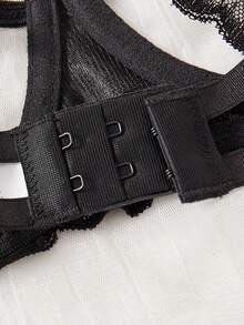 Sexy Black Lace Sheer Seductive Women's Lingerie Set - Black - View 6