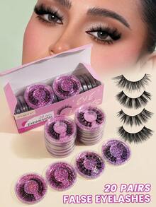 MAANGE Bộ 20/40 cặp mi giả tự nhiên đan chéo, mềm mại, thích hợp sử dụng hàng ngày, kiểu hoạt hình, đồ dùng cần thiết khi đi du lịch, 20 cặp mi giả + 20 cọ chải mi (tùy chọn), bộ quà tặng mi giả Giáng sinh, quà tặng hẹn hò, quà tặng cho phụ nữ, bạn gái, vợ, mẹ, sinh nhật, tiệc tùng, đóng gói hộp quà. - màu đen - Xem 4