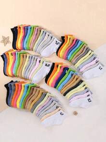 10/20 Pairs Of Children's Random Expression Socks, Children's Socks, Sports Socks, Suitable For Daily Life/Dressing, Boys And Girls, Suitable For All Seasons, Autumn And Winter Styles, Breathable, Soft, Comfortable, Meet Gift Giving Needs, (1-16 Years Old)