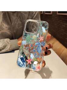 Regalos divertidos para el verano para hombres y mujeres: un estuche transparente para teléfono que incluye conchas de mar y estética del océano, compatible con modelos de for  12, 13, 14, 15, 16 y Pro Max. - Multicolor - Ver 8