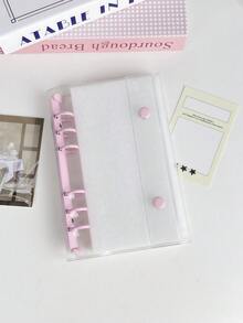 1pc A6 Size Portable Transparent Loose Leaf Binder, 10pcs Refill, Can Be Used As Transparent Sticker Book, Sticker Album, Photo Storage Bag, Album, Budget Planner, Diary, Notebook, Office Supplies - Multicolor - View 11