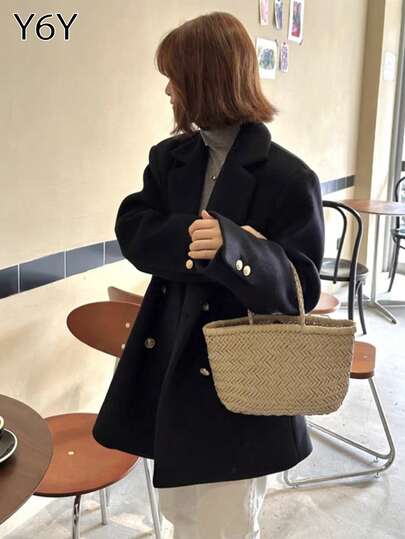 Y6Y 2025新款女士短款黑色优雅韩版西装外套