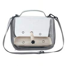1pc Parrot Carrier Backpack, Breathable Transparent Carrying Cage For Bird, Lizard, Hamster, Pet Supplies