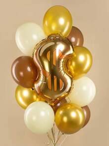 2/16 piezas Conjunto de globos con símbolo de dólar, globos de látex metálicos dorados, caqui e marfil de 10 pulgadas reutilizables para decoración de cumpleaños, globos de fiesta con tema de dólar, fiesta de cumpleaños con tema de dinero, fiesta de casino, baby shower, fiesta de Las Vegas, graduación, fiesta con tema de dinero divertido, decoración de fondo interior de banco - Multicolor - Ver 5