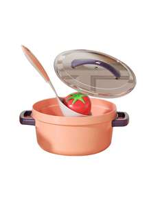 儿童厨房游戏屋蔬菜可爱欢乐屋女孩模拟烹饪用具压力锅小房子厨房炊具孩子 - 彩色 - 查看 6