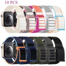 10 Stücke/Set Weiche Nylon Solo Loop Bänder kompatibel mit Apple Watch Bändern 38mm 40mm 41mm 42mm 44mm 45mm 46mm 49mm für Frauen und Männer, atmungsaktiver dehnbarer geflochtener Riemen kompatibel mit Apple Watch Series Ultra10/9/8/7/6/5/4/3/2/1/SE als Geschenk für Studenten zur Rückkehr in die Schule