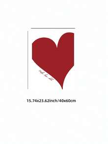 1/3件套无框红色爱心卧室艺术画，现代简约情侣装饰画，情人节画廊墙系列，可爱爱情图案，适用于卧室、宿舍和客厅 | 完美情人节礼物，兼具学院风 - 彩色 - 查看 18