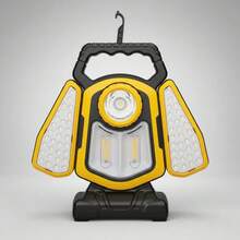 Lámpara LED Portátil Recargable y Solar 3 en 1 con Luces Plegables Súper Brillantes para Camping, Emergencias, Picnic y Actividades al Aire Libre con Mango Ergonómico, Múltiples Modos de Iluminación y Resistencia al Agua - Negro - Ver 7