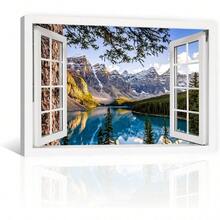 La revolución del lienzo |       Impresión de Pintura Decorativa en Lienzo |       ventana |       Árbol del lago glaciar Perry |       Disponible en diferentes tamaños |       Decoración de interiores |       Pintura Minimalista Moderna |       Adecuado para Sala de Estar, Comedor, Dormitorio, Oficina, Cocina Cuadro (Rectangular, 60 x 40 cm) - Rectangular - Ver 1