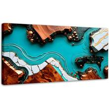 La revolución del lienzo |       Impresión de Pintura Decorativa en Lienzo |       abstracto |       Fusión artística |       Decoración de interiores |       Adecuado para Sala de Estar, Comedor, Dormitorio, Oficina Cuadro (140 x 70 cm, Panorámico) - 180 x 120 cm - Ver 1